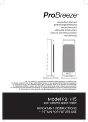 ProBreeze PB-H15 Instruction Manual