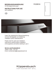 Kuppersbusch FK3305.0i Instructions For Use And Installation