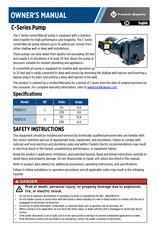 Franklin Electric C Series Owner's Manual