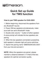 Emerson EAS-3003 Quick Setup Manual