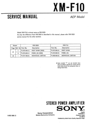 Sony XM-F10 Service Manual