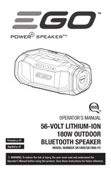 Ego Power+ SPEAKER SK1800-FC Operator's Manual