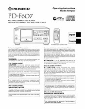 Pioneer PD-F607 Operating Instructions Manual