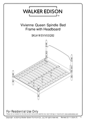 Walker Edison Vivienne Queen Spindle WEVIV03QB2 Manual