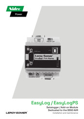 Nidec LEROY-SOMER EasyLog Installation And Maintenance Manual