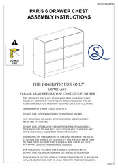 Seconique Furniture PARIS 6 DRAWER CHEST Assembly Instructions Manual