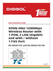 Digisol DG-GR6821AC Quick Installation Manual