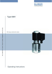 Burkert 6481 Series Operating Instructions Manual