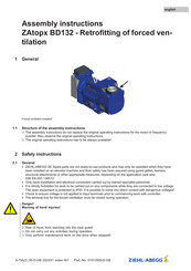 Ziehl-Abegg ZAtopx BD132 Assembly Instructions Manual