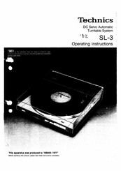 Technics SL-3 Operating Instructions Manual