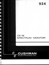 Cushman CE-15 Instruction Manual