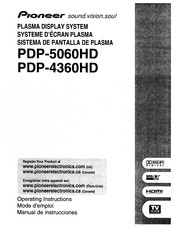 Pioneer PDP-5060HD Operating Instructions Manual