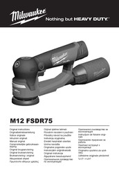 Milwaukee FUEL M12 FSDR75-202B Original Instructions Manual