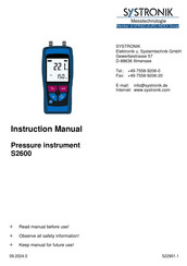 Afriso EURO-INDEX SYSTRONIK S2600 Instruction Manual