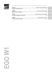 EBARA EGO W1 40 Installation And Operating Instructions Manual