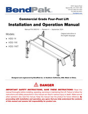 BendPak HDS-14XT Installation And Operation Manual