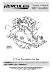 Hercules HCB721B Owner's Manual & Safety Instructions