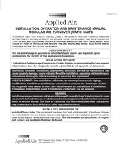 Applied Air MATO-090 Installation, Operation And Maintenance Manual