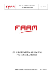 FAAM FTG Series Use And Maintenance Manual