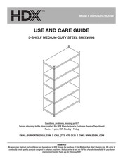 HDX URHD421872L5-SV Use & Care Manual
