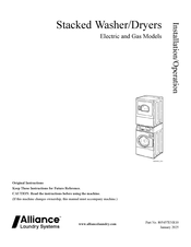 Alliance Laundry Systems STGNXASP543DN01 Installation & Operation Manual