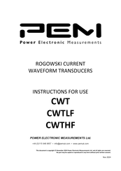 PEM CWT Instructions For Use Manual