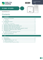 DELTA DORE RF 6050+ Installation And User Manual