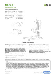 Liko Sabina II SeatStrap SlingBar Instructions For Use Manual