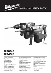 Milwaukee K500 S Original Instructions Manual