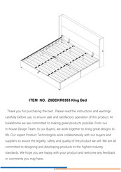 HULALA HOME Z6BDKR0353 Assembly Instructions Manual