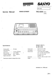 Sanyo TRC 8080 - Cassette Transcriber Service Manual