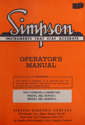 Simpson 262 I Series Operator's Manual
