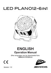 Jb Systems LED PLANO 12-6 IN 1 Operation Manual