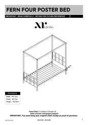 Xr living FERN FOUR POSTER BED Manual
