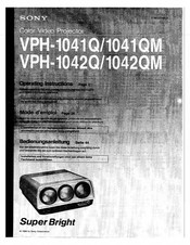Sony VPH-1041QM Operating Instructions Manual