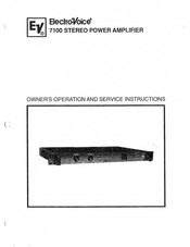 Electro-Voice 7100 Owner's Operation And Service Instructions