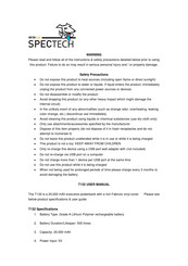Spector&Co SPECTECH T132 Manual