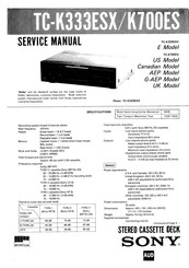 Sony TC-K700ES Service Manual