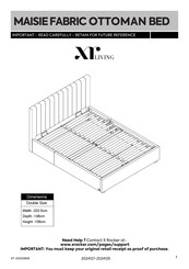 Xr living MAISIEFABRIC OTTOMAN BED Manual