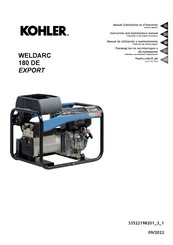 Kohler SDMO WELDARC 180 DE EXPORT Instruction And Maintenance Manual