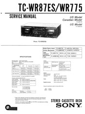 Sony TC-WR715 Service Manual