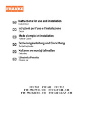Franke FTC 912 Instructions For Use And Installation