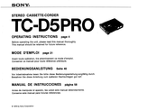Sony TC-D5PRO Operating Instructions Manual