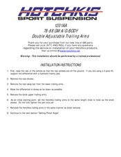 Hotchkis 1201AA Installation Instructions Manual