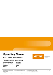 TE Connectivity FFC Operating Manual