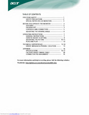 Acer AL2216 Manual