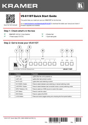 Kramer VS-611DT Quick Start Manual