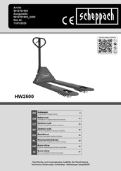 Scheppach HW2500 Translation Of Original Instruction Manual
