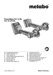 Metabo PowerMaxx CC 18 LTX BL Original Instructions Manual