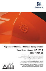 Husqvarna Z254-967271701-00 Operator's Manual